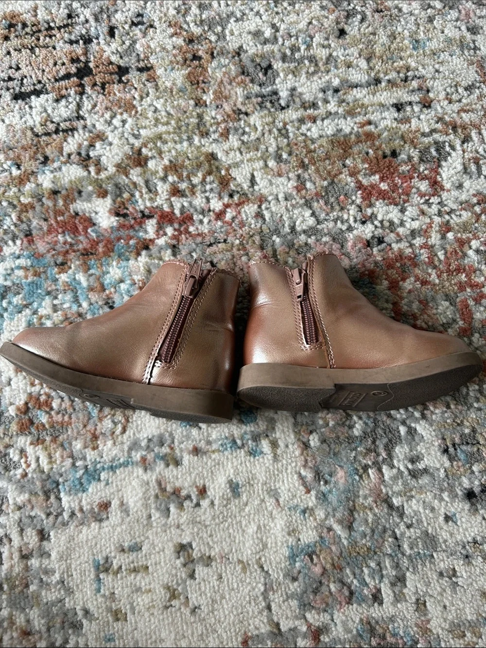 Old Navy Brown Girls Chelsea Boots with Scalloped Trim